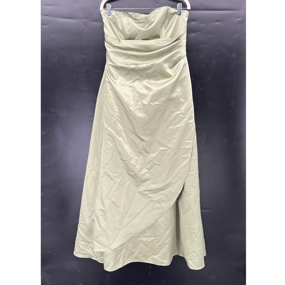 Dresses & Skirts - Vintage 90s y2k Sage Green Rinestone Strapless prom dress princess corset 13 14